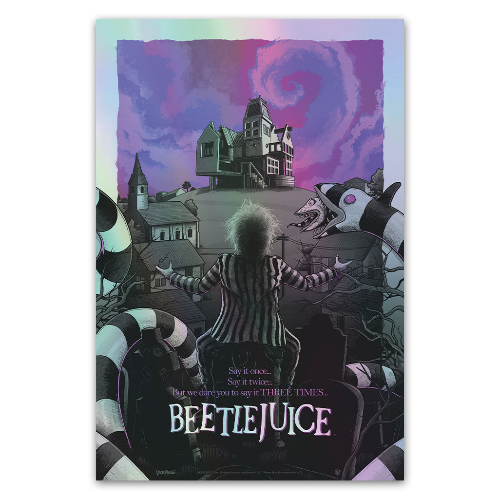 Beetlejuice Foil Movie Poster By Mark Bell