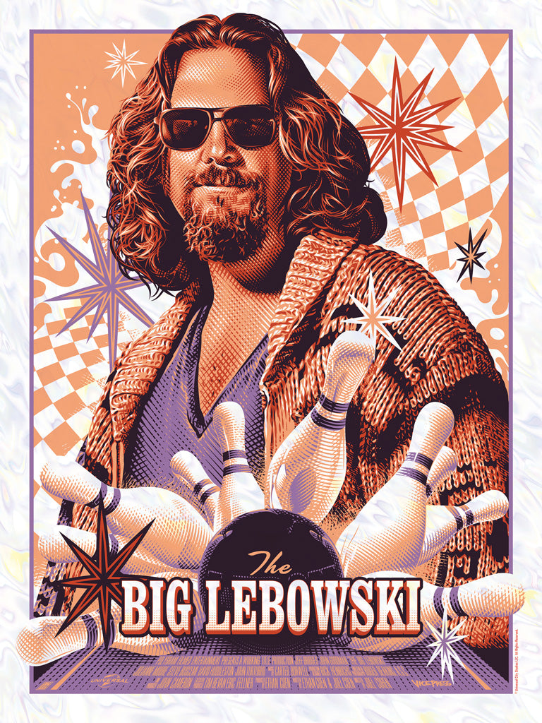 The Big Lebowski foil variant alternative movie poster by Tracie Ching