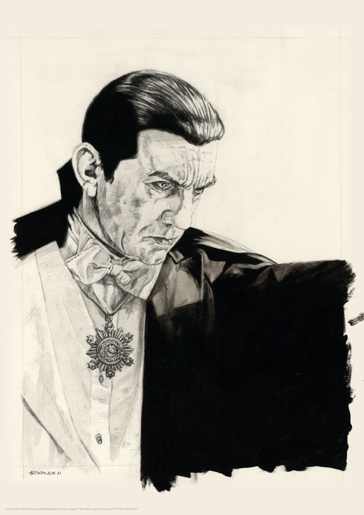 Dracula Original Art Portrait Print Greg Staples Universal Monsters Vice Press
