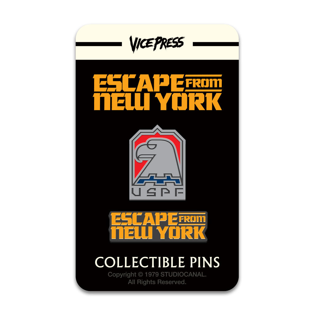 escape from new york logo uspf enamel pin set florey vice press