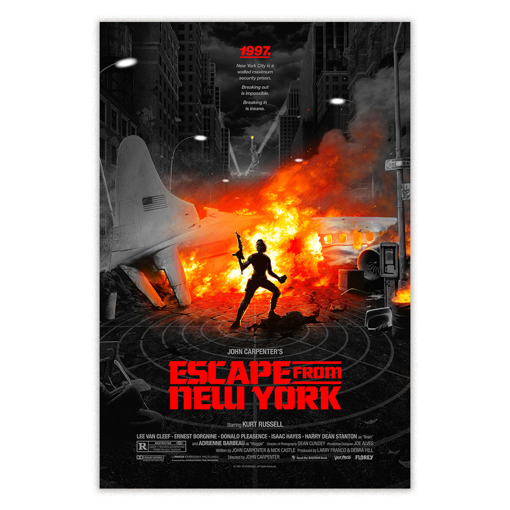 Escape From New York Foil Variant movie poster by Florey