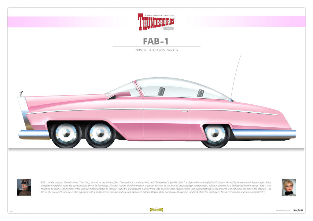 Fab-1 Thunderbirds Rodrigo Barraza Infographic Art Print