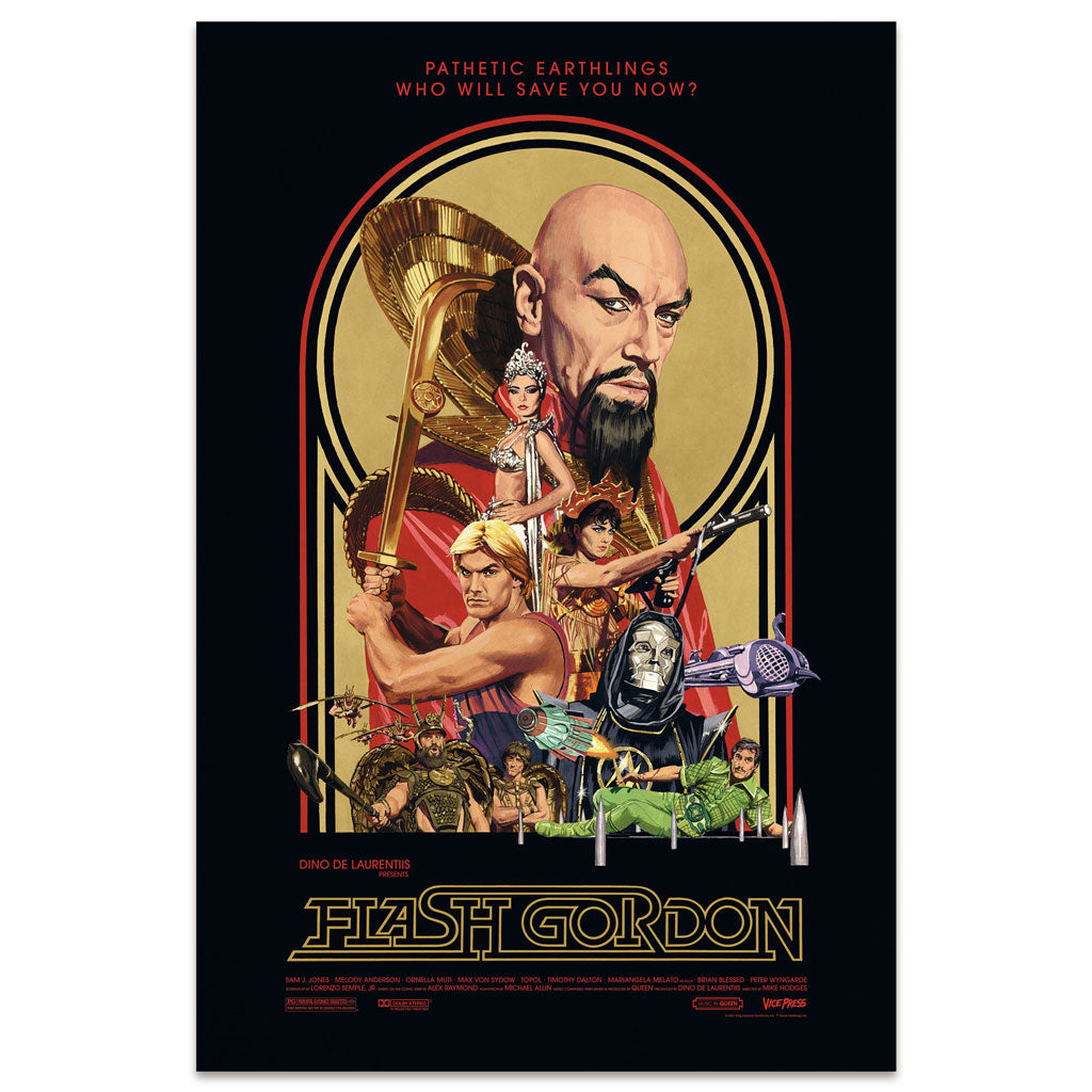Flash Gordon limited edition foil variant movie poster by Paul Mann
