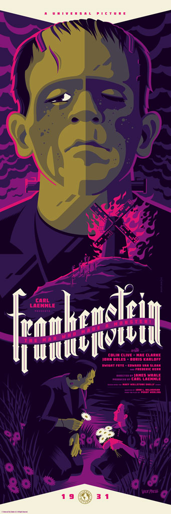Frankenstein screen print Movie Poster Tom Whalen