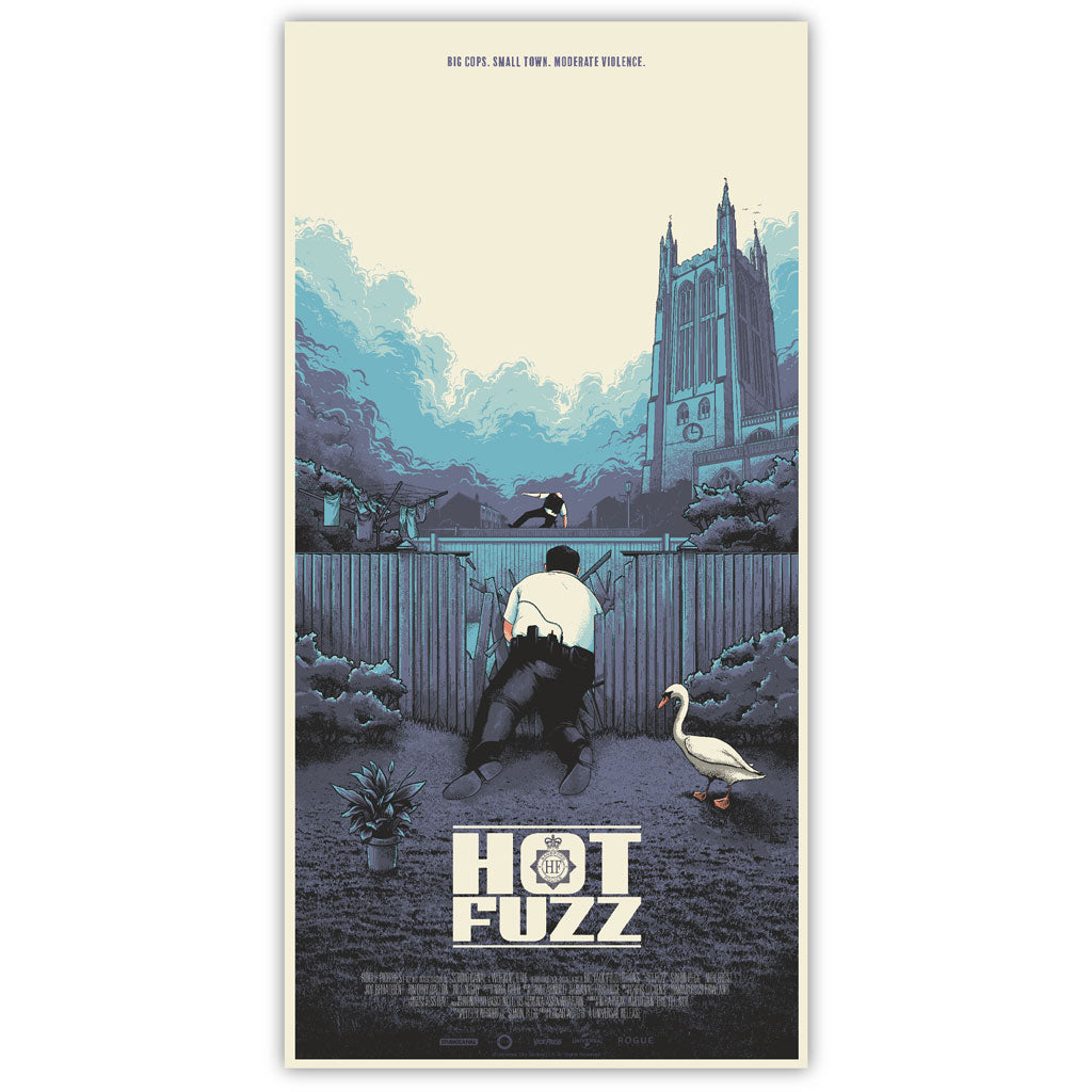 Hot Fuzz screen print movie poster by Mark Bell