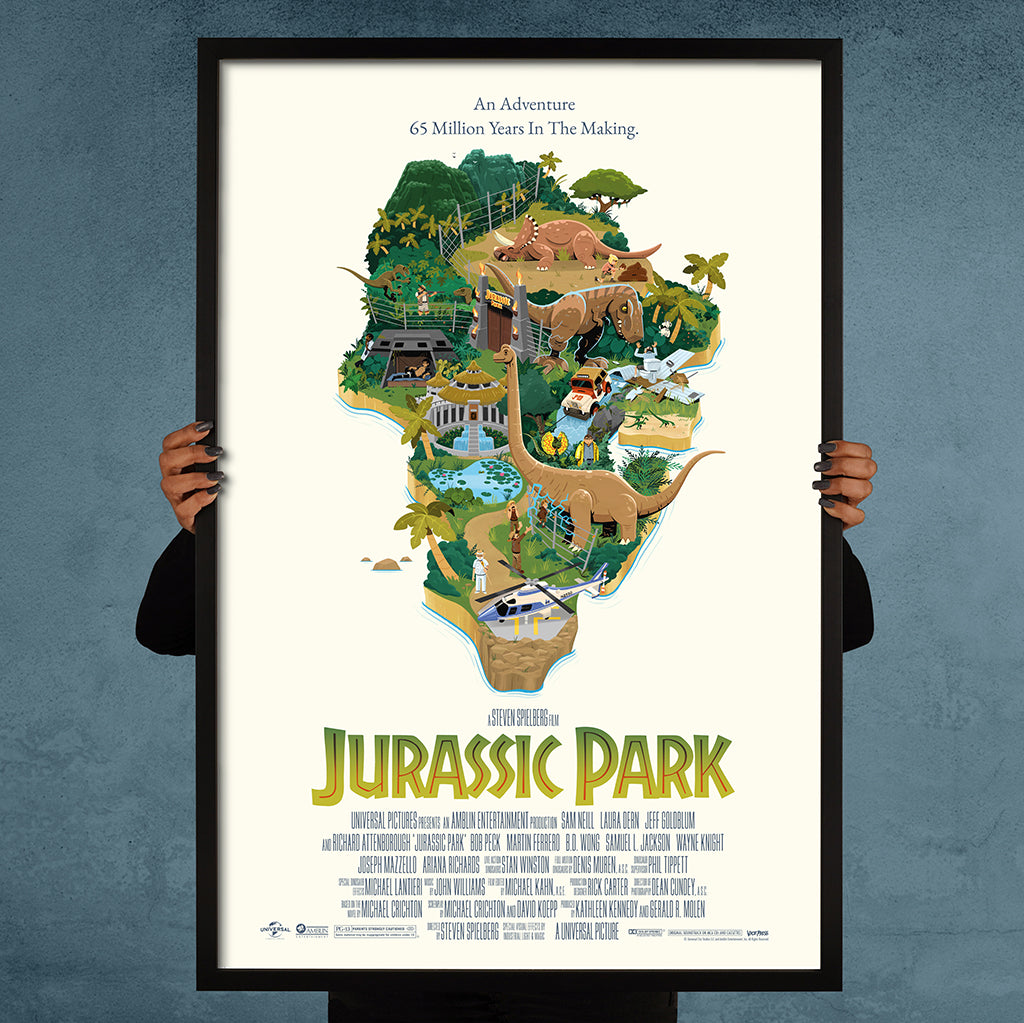 Poster Frames 24x36 inch with Jurassic Park by George Bletsis