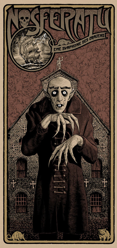 Nosferatu Screenprint Alternative Movie Poster by Chris Weston