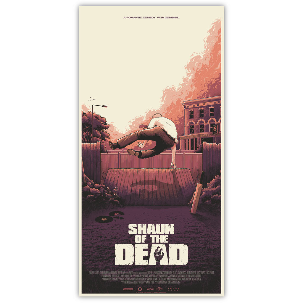 Shaun of the dead screen print movie poster by Mark Bell