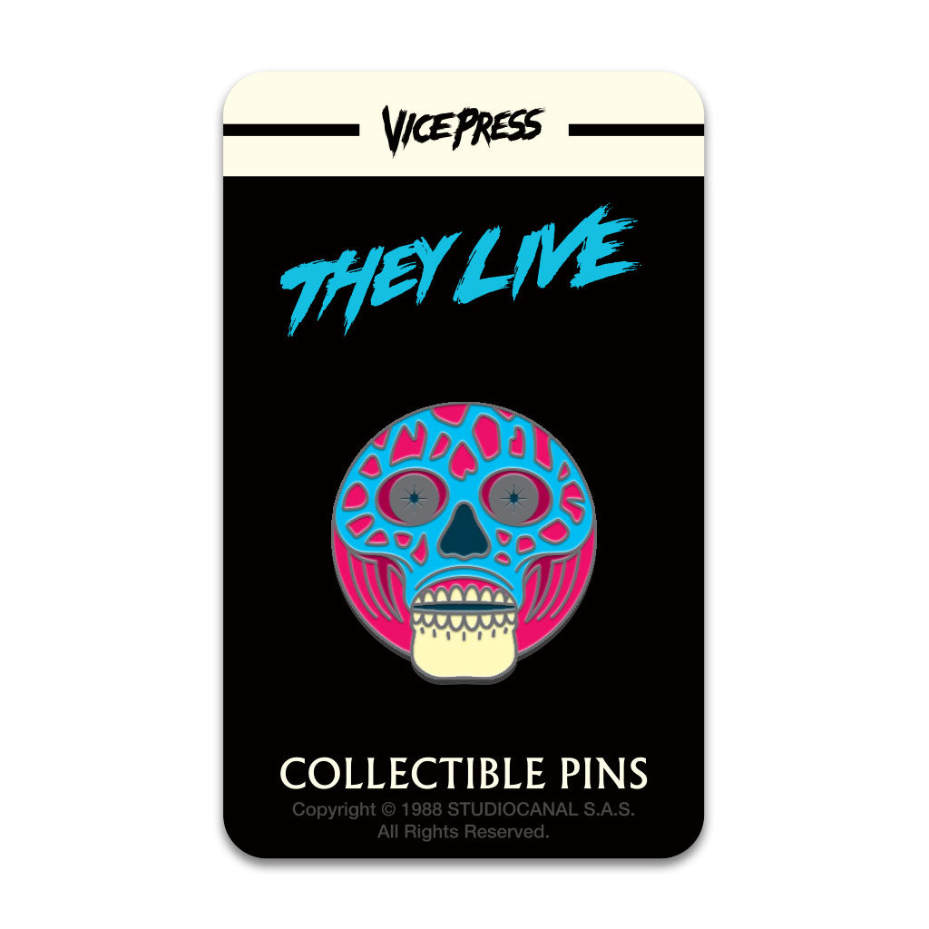 they live alien enamel pin badge florey vice press card