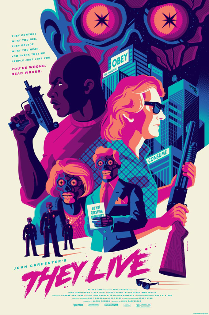 John Carpenter's They Live Movie Poster By Tom Whalen