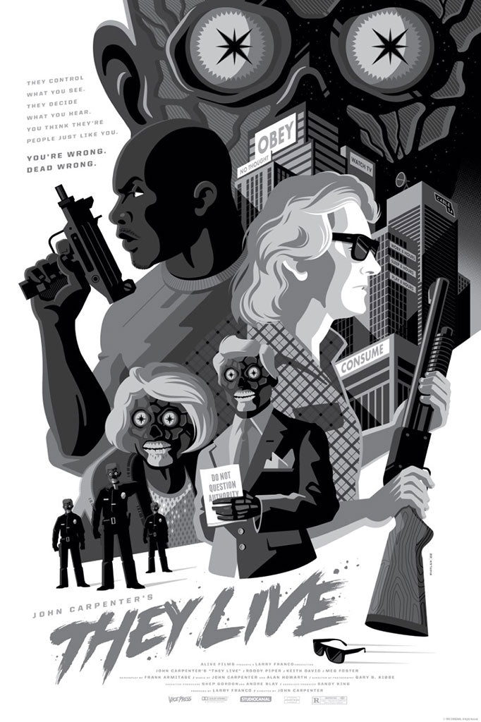 John Carpenter's John Carpenter's They Live Variant Movie Poster By Tom Whalen