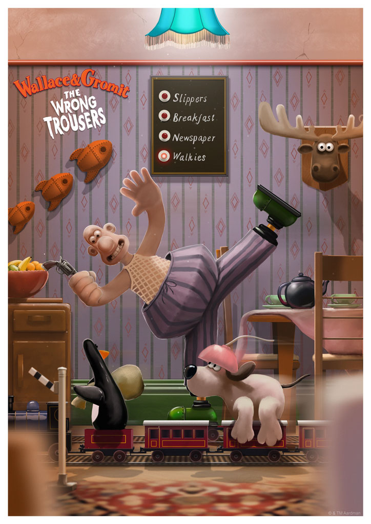 Wallace and Gromit The Wrong Trousers Art Print Andy Fairhurst 